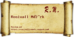 Rosivall Márk névjegykártya